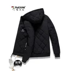 Woodpecker inverno velo acolchoado jaqueta masculina novo estilo inverno com capuz jaqueta quente para baixo acolchoado