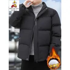 Espantalho masculino inverno acolchoado jaqueta gola alta para baixo jaqueta acolchoada quente acolchoado jaqueta pão es