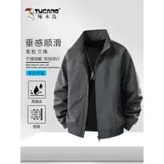 Woodpecker primavera outono masculino gola alta jaqueta masculina de meia-idade idosos pai jaqueta masculina outono inve