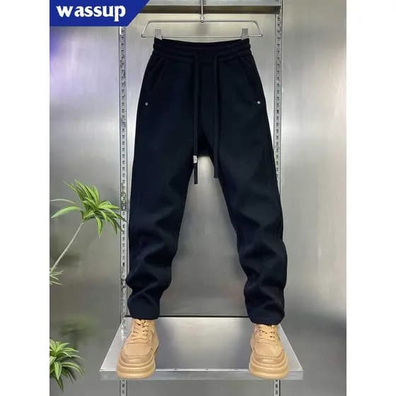 WASSUP Outono Inverno Novo Estilo Calças Casuais Esportivas Masculinas Sweatpants Moda All-Match Leggings Costura Calças
