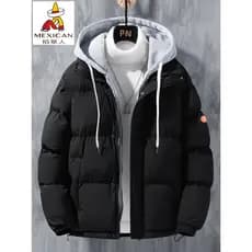 Espantalho para baixo acolchoado jaqueta masculina inverno coreano na moda com capuz curto acolchoado jaqueta Casual que