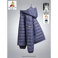 Espantalho pato branco para baixo jaqueta inverno com capuz masculino jaqueta Casual curto rua Wear para baixo pato para