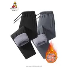 Espantalho masculino inverno novo estilo calças de algodão grosso quente casual All-Match esportes forro de lã quente à