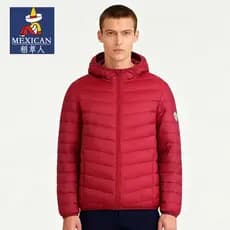 Espantalho 90 para baixo jaqueta estilo masculino 2025 inverno novo estilo jaqueta leve costelas de porco gola manter qu