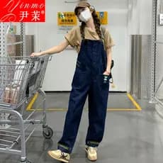 Legal série sal Denim macacão feminino verão pequeno 2025 novo estilo influenciador frito rua idade-reduzindo macacão Ca