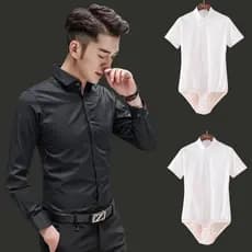 Pet You roupas de outono masculino novo estilo estiramento não-ferro Anti-rugas macacão de manga comprida de manga curta