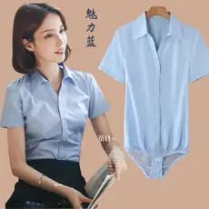 Impervente com decote em V novo estilo profissional Formal Wear Slim-fit All-match camisa feminina de uma peça entrevist