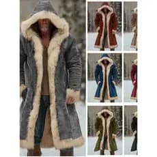 Casaco quente masculino outono inverno novo produto tamanho europeu engrossado casaco de comprimento médio à prova de fr