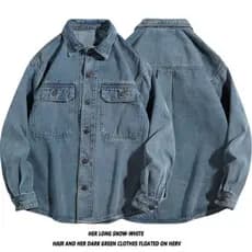 Camisa jeans masculina 2025 outono novo estilo Retro jaqueta masculina juventude lavado jaqueta tipo jaqueta