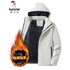 Woodpecker jaqueta de algodão jaqueta masculina outono inverno forro de lã engrossado jaqueta quente impermeável jaqueta
