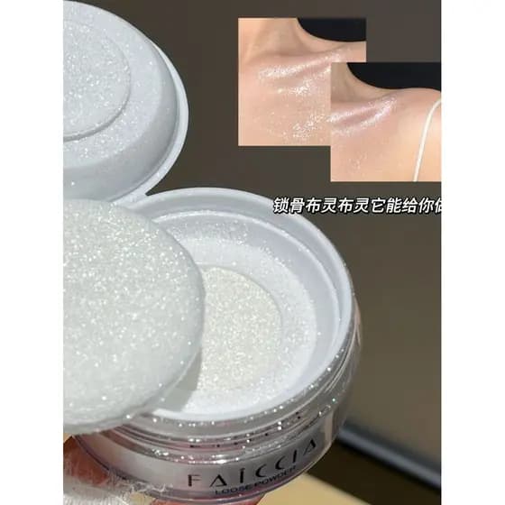 Faiccia pó solto de alto brilho, pó de fixação de maquiagem, Super piscante, brilho, frio, quebrado, sensação de diamant