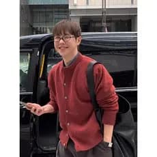 Benming ano Angola suéter vermelho Cardigan camisa masculina de ano novo em torno do pescoço camisola jaqueta de malha d