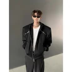 Nicho tridimensional desconstrução galeria em forma de jaqueta com capuz jaqueta masculina outono inverno Street Wear al