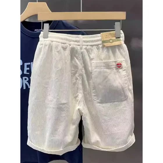 Americano pesado Retro veludo Casual Shorts masculino verão estilo fino rua Wear calças masculinas de cinco pontos calça