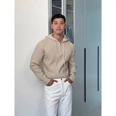 Primavera outono novo estilo fino luz maduro preguiçoso versão coreana pulôver com capuz camisola de manga comprida cami