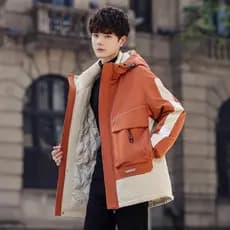 Jaqueta longa acolchoada masculina inverno Street Wear com capuz jaqueta espessada acolchoada espessada quente acolchoad