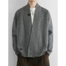 Cardigan jaqueta masculina primavera outono Casual na moda juventude camisola de malha assimétrica carcela camisola masc