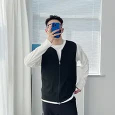 Primavera outono ins colete sem mangas camisola de malha Cardigan masculino versão coreana rufião bonito colete pequena