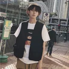 W Workwear funcional vento colete colete Hong Kong sabor Retro tático colete das mulheres dos homens ins Street Wear sem