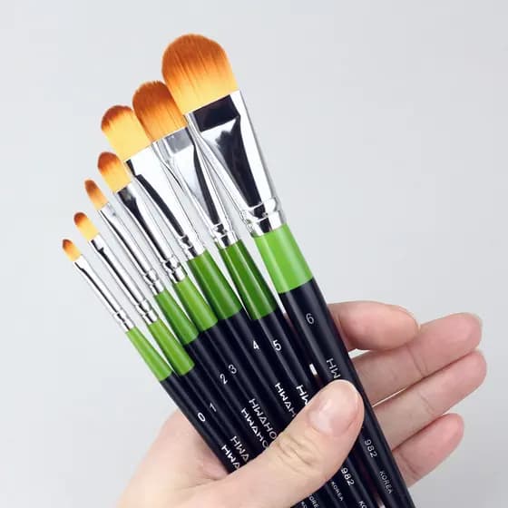 Huahong No. Série 982 No. 1 pincel corretivo No. 3 Óleo No. 0 Tear Groove Brush Pincel de linha Nasolabial No. Pincel de