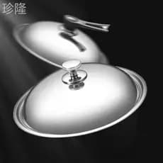 Tampa de panela de aço inoxidável wok tampa de panela 32cm34cm wok doméstico Universal Stand-Up fundo plano tampa de pan