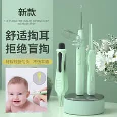 Colher para colheita de orelha, cabeça macia com luz, ferramentas especiais para crianças, conjunto completo de pinças d