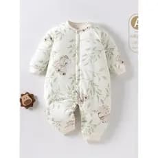 Macacão de bebê outono inverno acolchoado manga comprida macacão 120g mais algodão roupas de bebê inverno roupas de bebê