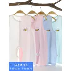 50 pçs Modal bebê sem mangas macacão aberto estilo fino colete de bebê estilo pijamas de seda gelo verão