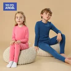 Crianças conjunto de roupa interior térmica outono inverno alemão veludo engrossado Bottoming meados de gola meninos men
