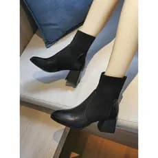 2025 meias botas femininas primavera outono estilo salto médio botas únicas brancas finas botas de salto alto botas curt