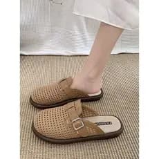Sapatos femininos de tamanho grande 41 a 43 pés de largura gordura meia chinelos 2026 novo estilo verão exterior Wear Ba