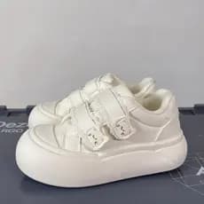 Novos sapatos femininos ins na moda de sola grossa Velcro tênis casuais sapatos brancos estudantes do sexo feminino casu