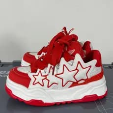 Sapatos de pão na moda nacional estrelas sola grossa aumentada ins primavera influenciador tendência All-Match tiro de r