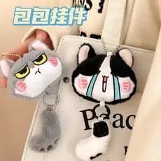 Qualidade estritamente selecionada bonecas de cauda longa gatinho boneca pingente menina coração pelúcia pingente saco b
