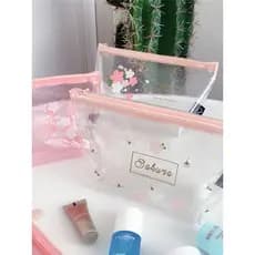 Romântico flor menina série transparente à prova dwaterproof água saco de cosméticos viagem produtos de higiene pessoal