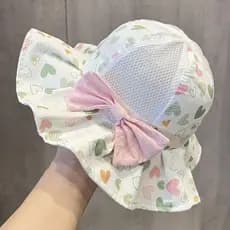 Crianças chapéu primavera verão estilo fino meninas aba grande guarda-sol balde chapéu bonito bebê menina malha protetor