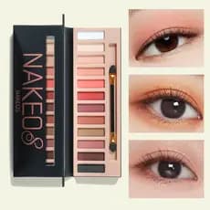 Paleta de sombras de 12 cores fosca perolada cor terra luz diária maquiagem para os olhos maquiagem esfumaçada de longa