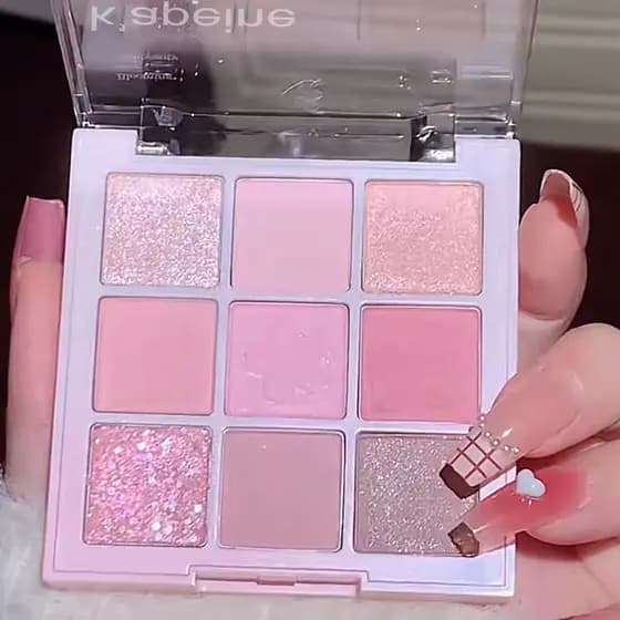 Capelle paleta de sombras de nove cores flor de cerejeira perolado piscando destacando contorno paleta tudo-em-um puro d