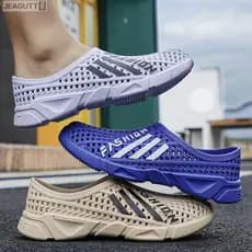 Novo estilo buraco sapatos casuais masculinos verão respirável antiderrapante sola macia sola grossa resistente ao desga