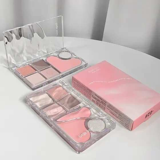 Paleta de sombras abrangentes, sombra leve, baixa saturação, destaque, Blush, uma paleta, multiuso, fosca, luz para inic