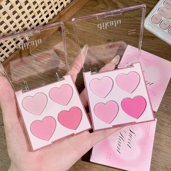 DIKALU Sweetheart Story Blush de quatro cores em pó delicado Natural aumenta a tez baixa saturação Pseudo-Face Rouge INS