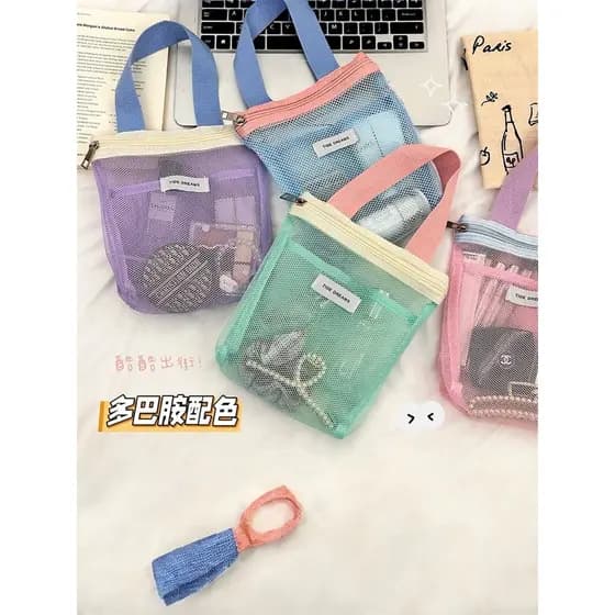 Saco de toalete portátil viagem natação saco cosmético portátil viagem de negócios à prova dwaterproof água malha banho