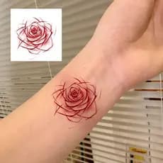 Puro desejo vento faca gravado rosa cor do pulso bonito tatuagem adesivos não-reflexo quente menina clavícula realista d