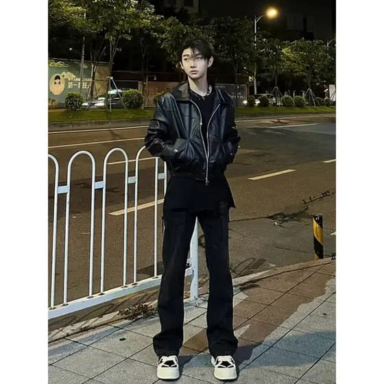 Cleanfit Jeans Masculino Slim-fit Puro Preto Americano Nicho Calças Ruffian Bonito Pernas Retas Não Cabe Calças Levement