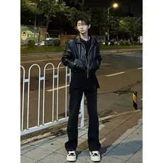 Cleanfit Jeans Masculino Slim-fit Puro Preto Americano Nicho Calças Ruffian Bonito Pernas Retas Não Cabe Calças Levement