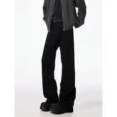 American High Street Machete Calça Jeans Preta Masculina Outono Street Wear Solta Paris bootcut Calça Casual Reta