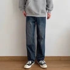 Jeans pequenos retos lavados desgastados soltos All-Match japonês Retro azul primavera outono cleanfit calças compridas