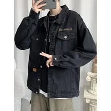 Jaqueta jeans masculina rufião bonito jaqueta outono jaqueta masculina na moda ins All-Match na moda bonito solto jaquet