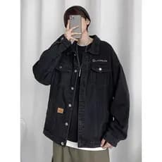 Americano Retro lavado Denim jaqueta masculina versão coreana frito rua oversize Puffian bonito bf macacão jaqueta topo