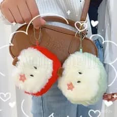 Carteira de Moeda de Maçã de Desenho Animado - Chaveiro de Fone de Ouvido Portátil - Carteira de Zíper de Fruta Kawaii C